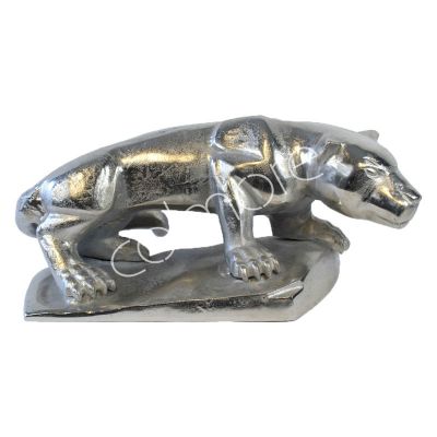 Decoratieve aluminium jaguar ruw / nikkel 53x20x25 cm
