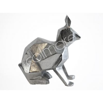 Decoratief konijn aluminium raw / nikkel 23x15x28 cm
