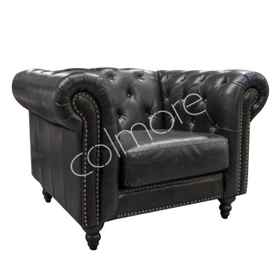 Fauteuil Chester 1 zit zwart pu 108x85x77