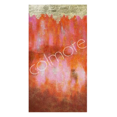 Handgeschilderd abstract rood op canvas 70x140