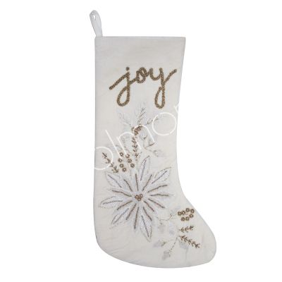 Kous x-mass joy ivoor/goud fluweel 20x50