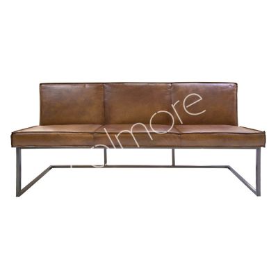 Eetbank Portel cognac buffelleer 180x60x87