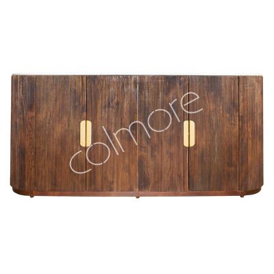 Dressoir Monaco bruin hout met wit marmeren blad 180x50x85