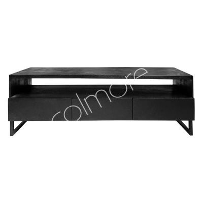 TV meubel mat zwart visgraat mangohout IR 160x40x60