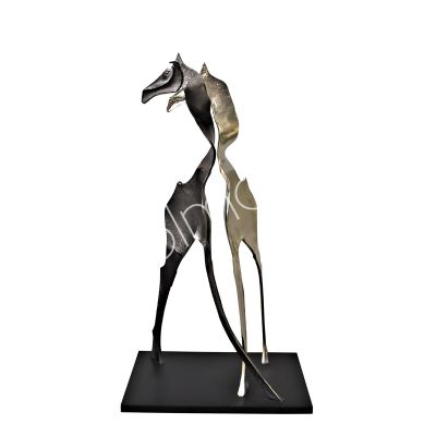 Sculptuur giraffe abstract ANT.NI/ZWART houten voet 92x60x170