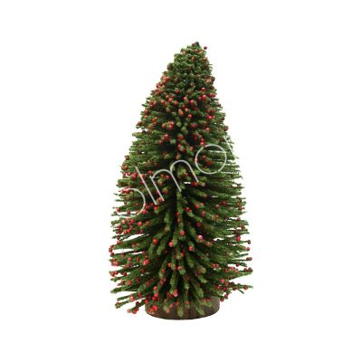 Decoratieve kerstboom groen met rode bessen 12x12x22