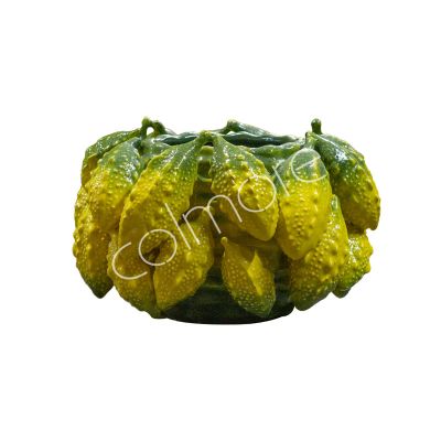 Vaas cucumis geel/groen keramiek 24x24x16