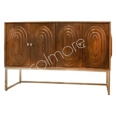 Dressoir bruin mangohout 156x43x92