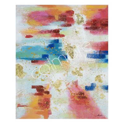 Handgeschilderd abstract meerkleurig op canvas 90x120