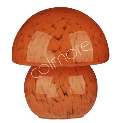 Tafellamp paddestoel oranje troebel glas 20,5x20,5x23