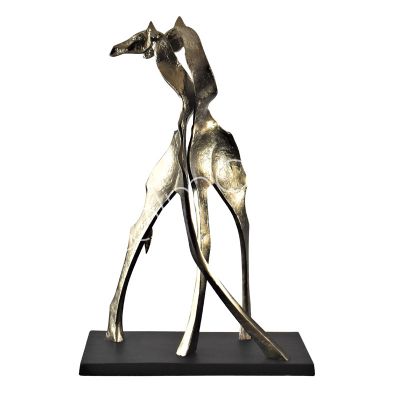 Sculptuur giraffen abstract MESSING/ZWART 42x22x65