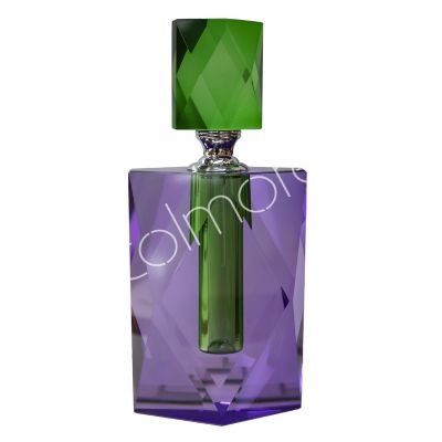 Decoratief parfumflesje groen paars kristalglas 8x5x18